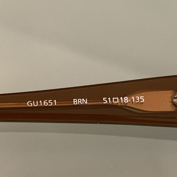GUESS EYEGLASS Frames GU 1651 Brown Rectangular Half Rim 51-18-135 w/Case - Picture 3 of 8
